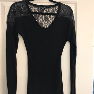 Bebe lace shoulder sweater
